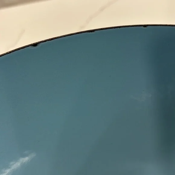 Cathrineholm Turquoise Blue On Blue Enamelware Lotus Bowl 11” Diameter MCM - Picture 9 of 17